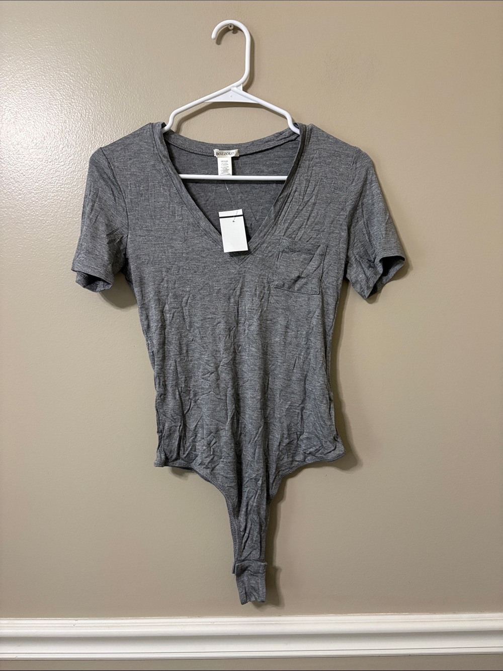 Bozzolo Grey Short Sleeve Bodysuit